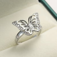 Divat Kreatív Nők Cirkon Karkötő Állati Pillangó Ékszer Gyűrű Esküvői Gyűrű Divat Hercegnő Eljegyzési Gyűrű
