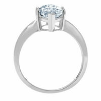 2. ct Brilliant Marquise vágott tiszta szimulált gyémánt 18K fehér arany Pasziánsz gyűrű SZ 10.25