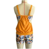 Tankini fürdőruha női nyári pöttyös nyomtatott zsinóros Haskontroll fürdőruha két fürdőruha Strappy Swim Top Boyshorts