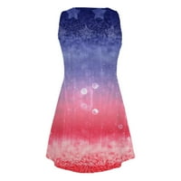 Július 4. Tankruhák nőknek, Függetlenség Napja Mini ruha, nyári alkalmi Amerikai Stars and Stripes Tengerparti Sundress