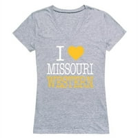 Köztársaság termékek 550-439-hgy-Missouri nyugati Állami Egyetem szeretem a női pólót, Heather Grey - 2XL