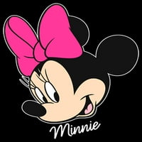 Junior Mickey & barátok Minnie egér portré grafikus póló fekete Nagy