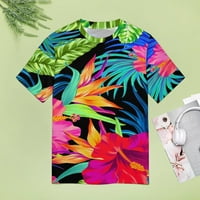 Nyomtatott trópusi virágos női nyári felsők alkalmi rövid ujjú vicces nyomtatott grafikus póló