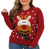 Csúnya karácsonyi pulóverek Női Hosszú ujjú Crewneck pulóver kötött felsők ünnep ünnepi Jumper