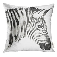 Fej fekete-fehér monokróm festés vízzel és tintával felhívni Zebra színes dobja párnahuzat párnahuzat fedél