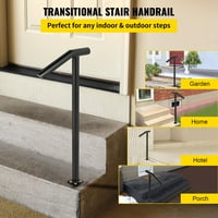 1-Steps Single Post, fekete acél korlát 441lbs kapacitás sütés lakk fém lépcsők stílusos korlátok kültéri lépcsőkhöz