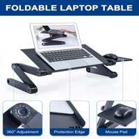 Állítható Laptop íróasztal Egérpaddal hordozható összecsukható Laptop állvány, fekete
