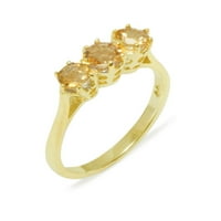 Brit készült 14K sárga arany természetes citrin Női évforduló gyűrű - méret opciók-Méret 10