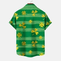 Floleo Zöld pólók férfiaknak Clearance férfi St. Patrick nyomtatott egy zseb ing alkalmi laza nyomtatott zseb ing Szent