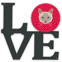 Carolines kincsek Ck5172walv Thai lila macska szerelem fém fal Artwork szerelem, piros, 12x12, Többszínű