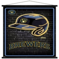 Milwaukee Brewers - Neon sisak fali poszter mágneses kerettel, 22.375 34