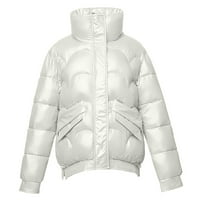 Téli alkalmi kabátok nőknek-Teljes cipzáras felsőruházat Garbó Vékony Hosszú ujjú szilárd, őszi téli Fehér L