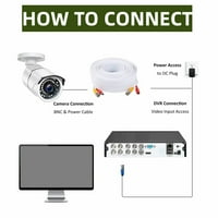 Fehér 150Ft BNC hosszabbító kábel kompatibilis Wisenet 1080p Dome kamera SDC-9443DF