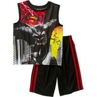 Képregény Batman Vs. Superman fiúk engedélyezett izom alvás ing és rövidnadrág 2 részes pizsama szett
