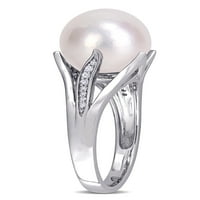 Édesvízi tenyésztett gyöngy és gyémánttalkotó ezüst gyűrű