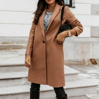 Stílusos kabát női divat laza alkalmi őszi és téli egyszínű gomb Tweed kabát