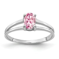 14k fehér arany 6x ovális rózsaszín turmalin gyűrű