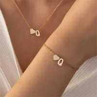 Nyakláncok nőknek kezdeti szív nyaklánc karkötő készlet aranyozott kezdeti nyaklánc A Z ábécé betű nyaklánc karkötő