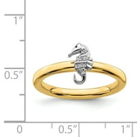 Egymásra rakható kifejezések sterling ezüst arany tónusú sűrítő gyémánt gyűrű