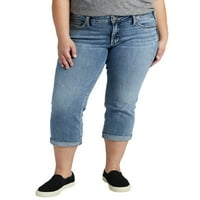 Silver Jeans Co. női plusz méret Britt Low Rise Capri derékméret 12-24