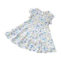 CaComMARK PI kisgyermek lányok ruha Clearance repülő ujjú édes virág nyomtatás fodros ruha