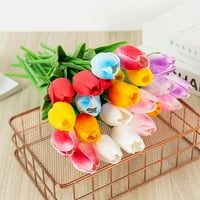 Tulipán Művirágok PU valódi érintés hamis tulipán virágok csokor lakberendezéshez irodai asztal esküvői asztaldíszek