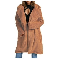 wofedyo Hosszú ujjú ing női meleg kapcsolja le galléros kabát hosszú ujjú szilárd vékony hosszú kabát kabátok a nők