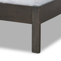 Baxton Studio Anthony Modern és kortárs sötét szürke tölgy kész fa king méretű panel ágy
