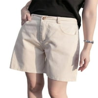 Grianlook Női Mini nadrág cipzár alsó Egyszínű Rövid forró nadrág női magas derék nyári strand nadrág alkalmi gomb