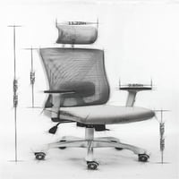 Ergonómikus otthoni irodai szék állítható ágyéki támogatással és kartámaszokkal, lélegző hálóval és párnázott üléses