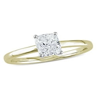Carat T.W. Gyémánt 14KT sárga arany pasziánsz eljegyzési gyűrű