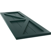 Ekena Millwork 18 W 26 H True Fit PVC Két egyenlő panel parasztház rögzített redőnyök w z-bár, termálzöld