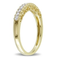 Miabella női gyémánt akcentus 10KT sárga arany félig állandó évforduló gyűrű