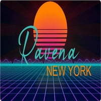 Ravena New York Vinyl Matrica Stiker Retro Neon Design