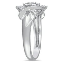 Carat T.W. Gyémánt 10KT fehérarany keresztező eljegyzési gyűrű