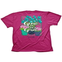 Áldott lány póló a nők számára „Növekszik az Isten kegyelmében” nyomtatott, 2xl heliconia rózsaszín