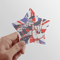 Rock gitár Anglia Nagy-Britannia ország zászló Egyesült Királyság csillag matrica Paster Vinyl autó címkék dekoráció