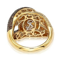 Aranyozott sterling ezüstbarna köbös cirkónium -os évforduló gyűrű