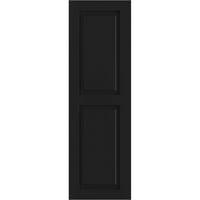 Ekena Millwork 15 W 60 H True Fit PVC Két egyenlő emelt panel, fekete