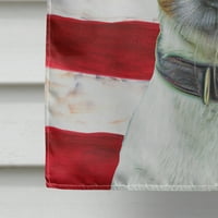 Carolines kincsek KJ1155CHF USA amerikai zászló Jack Russell Terrier zászló vászon ház mérete, ház mérete, Többszínű