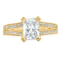 2. ct smaragd vágott tiszta szimulált gyémánt 18K sárga arany gravírozás nyilatkozat menyasszonyi évforduló eljegyzési
