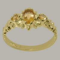 Brit készült látványos 18k sárga arany természetes citrin Női Nyilatkozat gyűrű - méret opciók-Méret 10.5