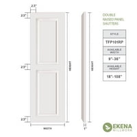 Ekena Millwork 15 W 64 H True Fit PVC Két egyenlő emelt panel redőny, befejezetlen