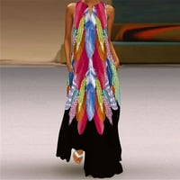 Zyooh Woment hosszú Maxi ruha virágmintás Sundress strand ujjatlan V-nyakú ruhák zsebekkel