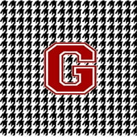 Houndstooth Fekete kezdeti G Monogram kezdeti kerti zászló CJ1021