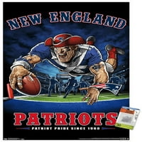 New England Patriots-End Zone fali poszter Push csapokkal, 22.375 34