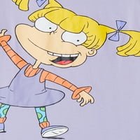 Nickelodeon Rugrats Lányok Rövid Ujjú Pólók, 2-Csomag, Méretek 4-16
