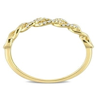 Carat T.W. Gyémánt 10KT sárga arany mini link gyűrű