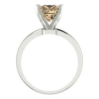 ct ragyogó hercegnő vágott tiszta szimulált gyémánt 14K fehér arany Pasziánsz gyűrű SZ 7.5