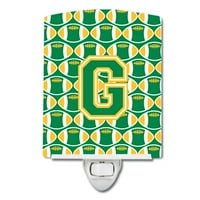 Caroline kincsei CJ1069-GCNL levél G futball zöld és arany kerámia éjszakai fény, 6x4x3